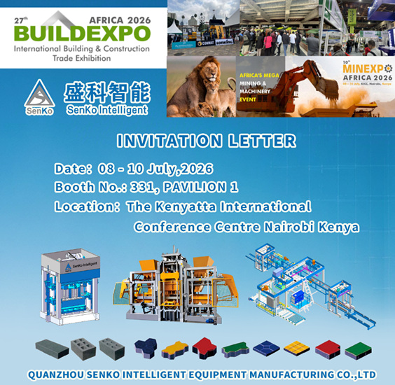 Senko Intelligent Equipment Manufacturing Co.,Ltd akan Memamerkan Solusi Pembuatan Batu Bata & Blok di BUILD EXPO 2026 di Nairobi.